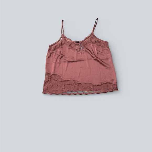 NWT Sheer Embroidered Pieced V-Neck Downtown Cami - Picture 4 of 7